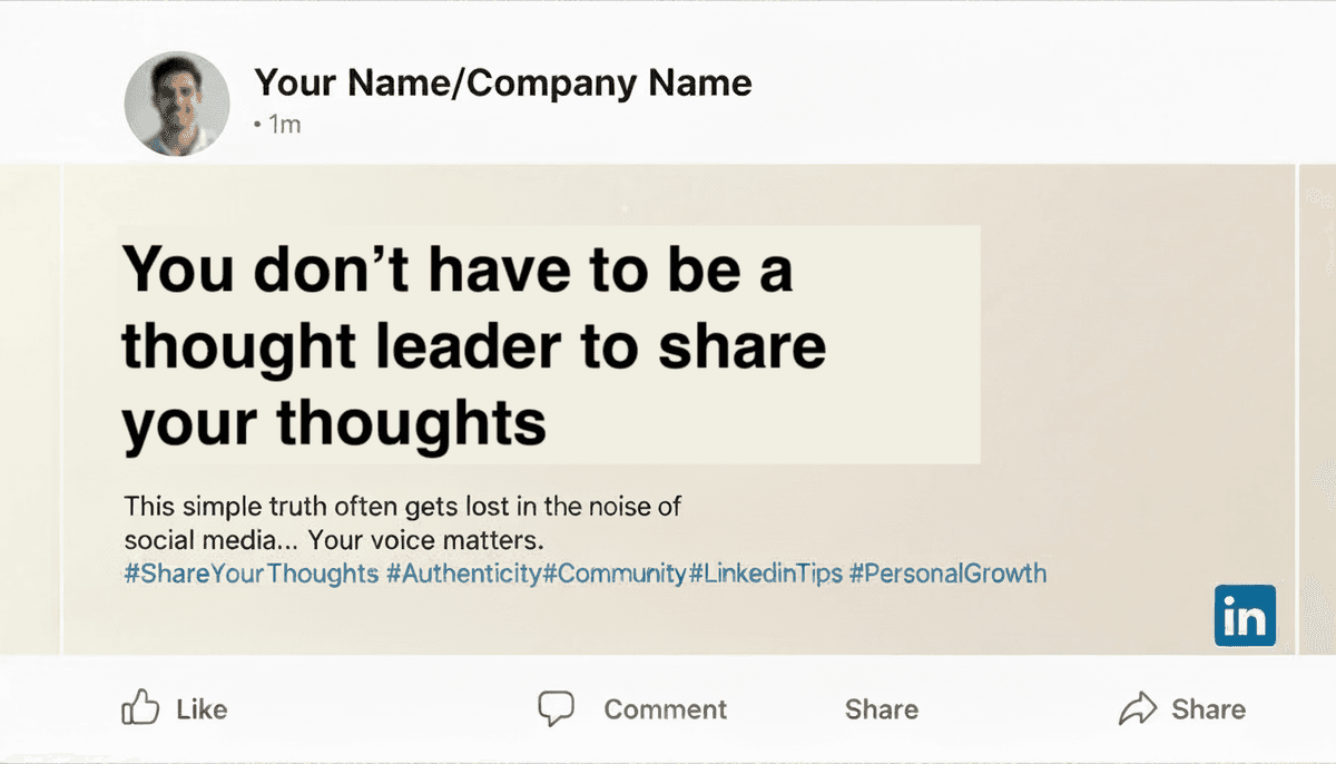 Example LinkedIn post created with Weave showing a professional thought leadership post